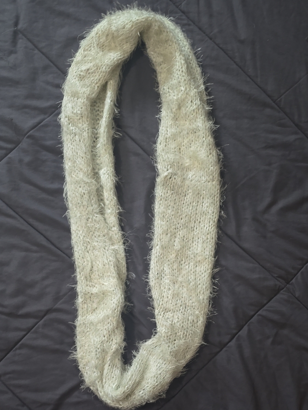 Cozy Fuzzy Infinity Scarf in Cream